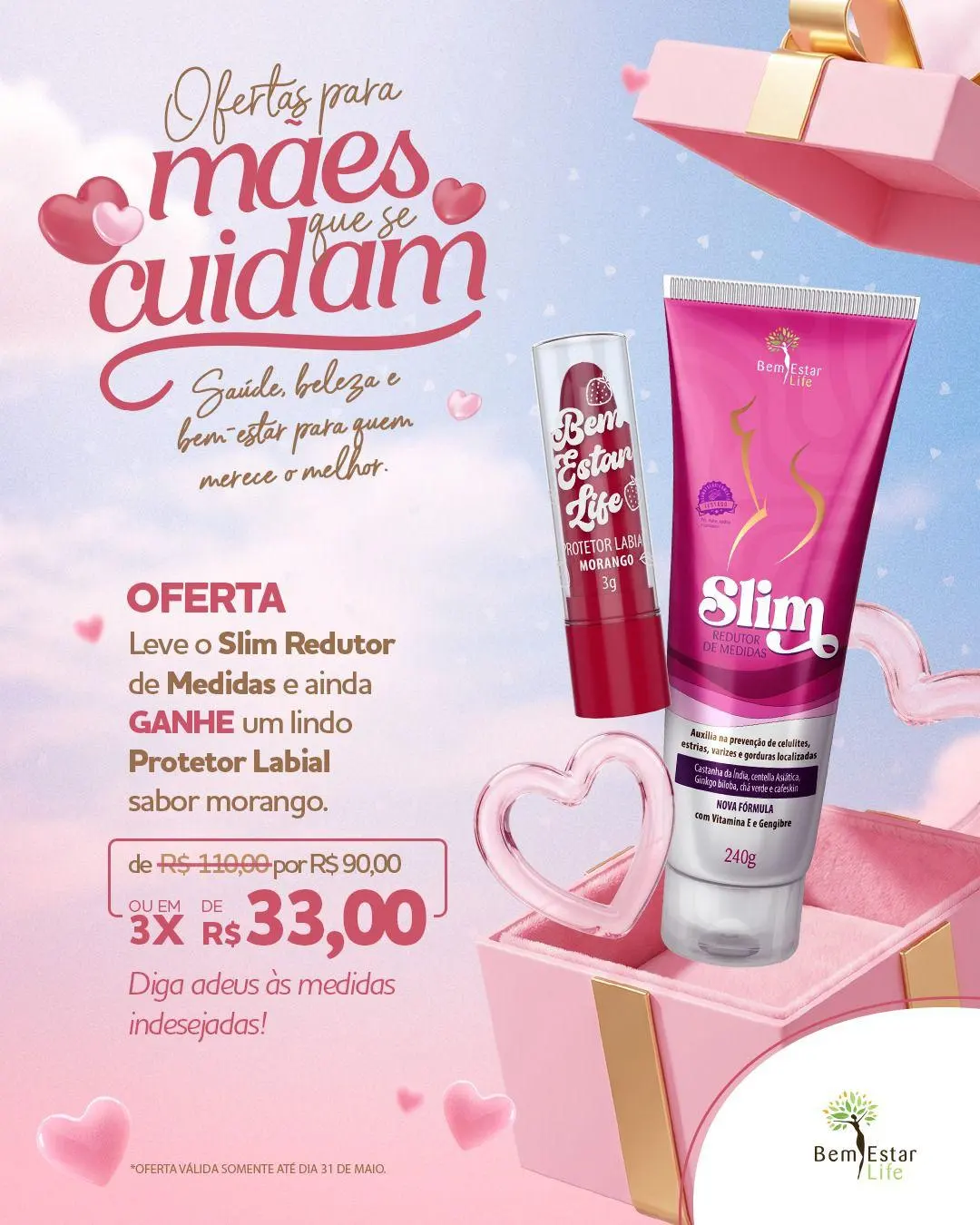 GEL SLIM REDUTOR DE MEDIDAS brinde PROTETOR LABIAL