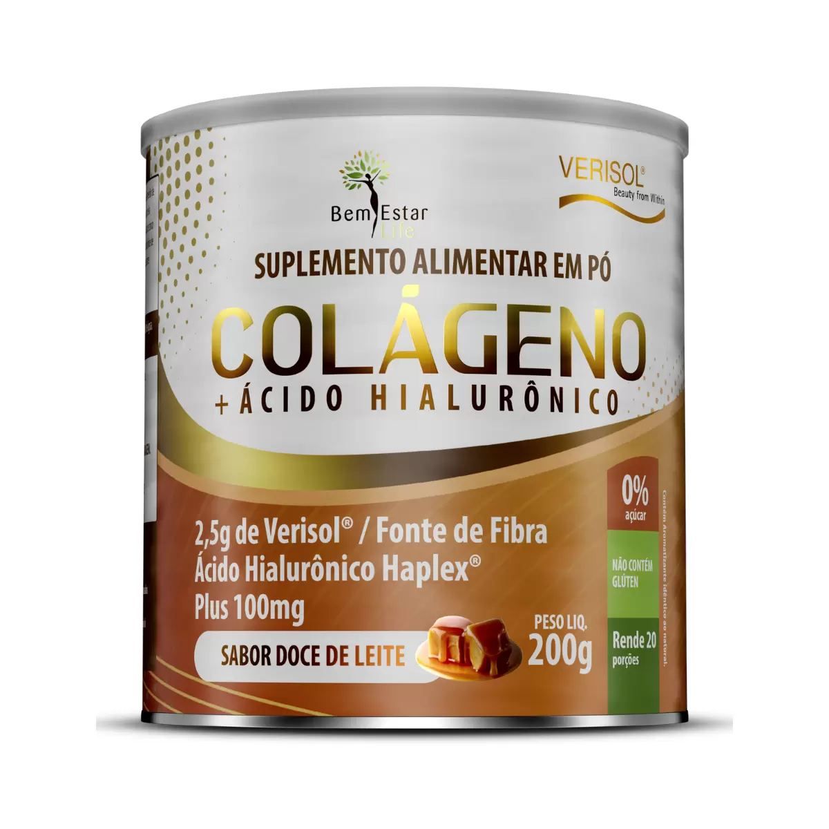 COLAGENO VERISOL COM ÁCIDO HIALURÔNICO - DOCE DE LEITE 