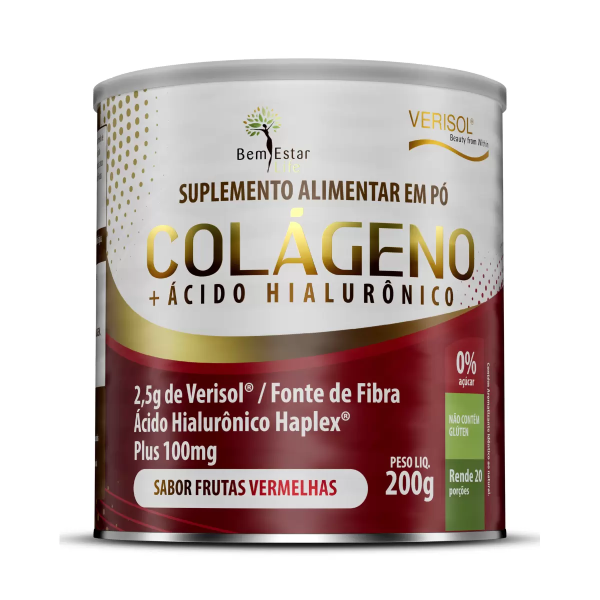 COLAGENO VERISOL COM ÁCIDO HIALURÔNICO - FRUTAS VERMELHAS 