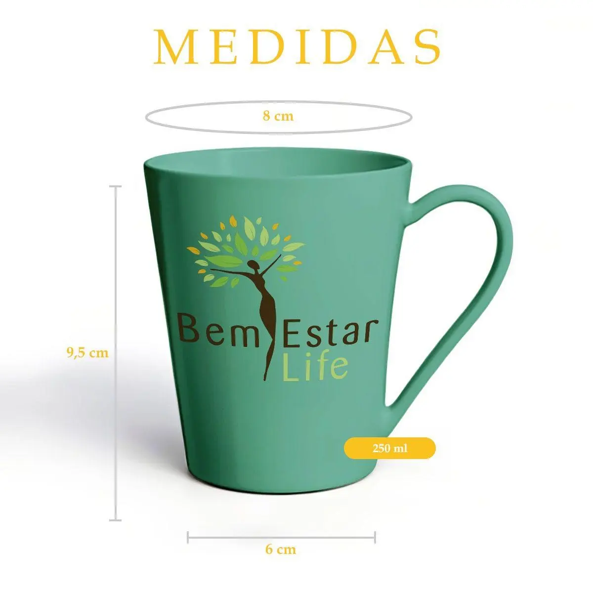 XÍCARA COR VEREDE 250 ML