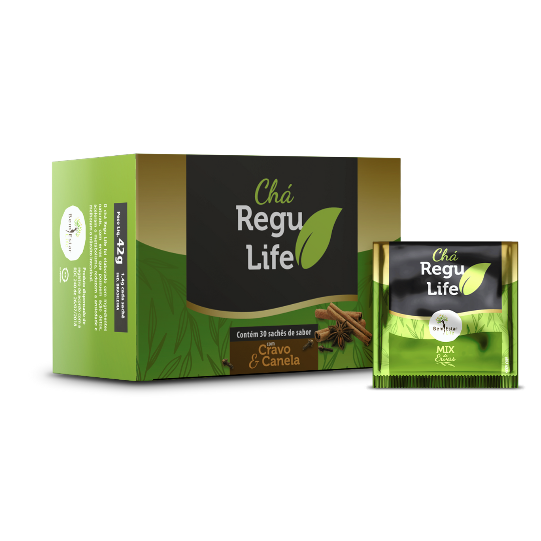 CHÁ REGU LIFE 30 Saches - CRAVO  E CANELA 