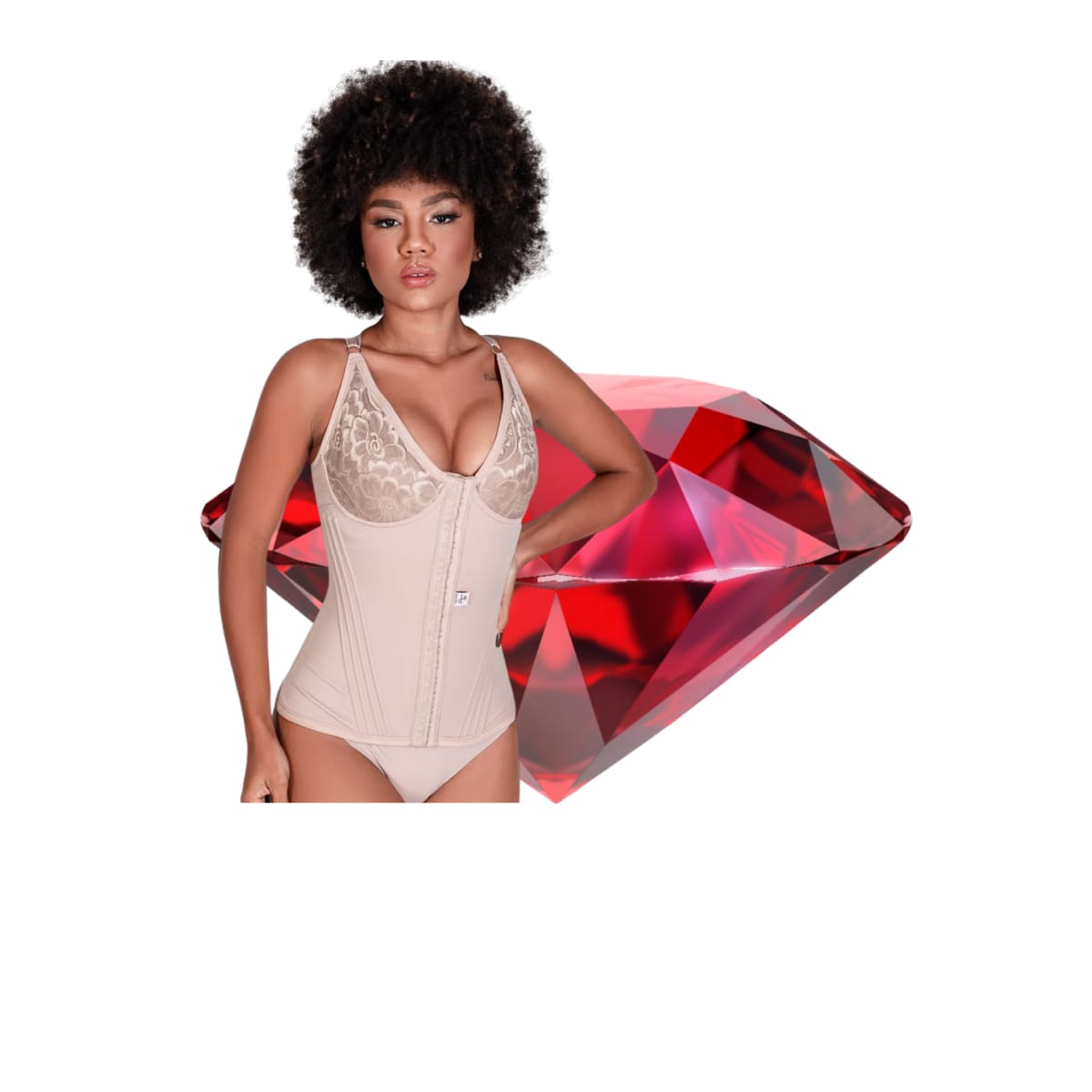 CINTA CAMISETE COM BOJO -  COR BEGE