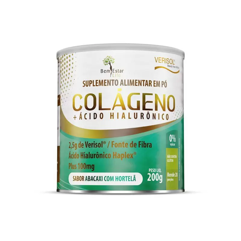 NOVO COLAGENO EM PÓ COM ÁCIDO HIALURÔNICO - ABACAXI COM HORTELÃ 