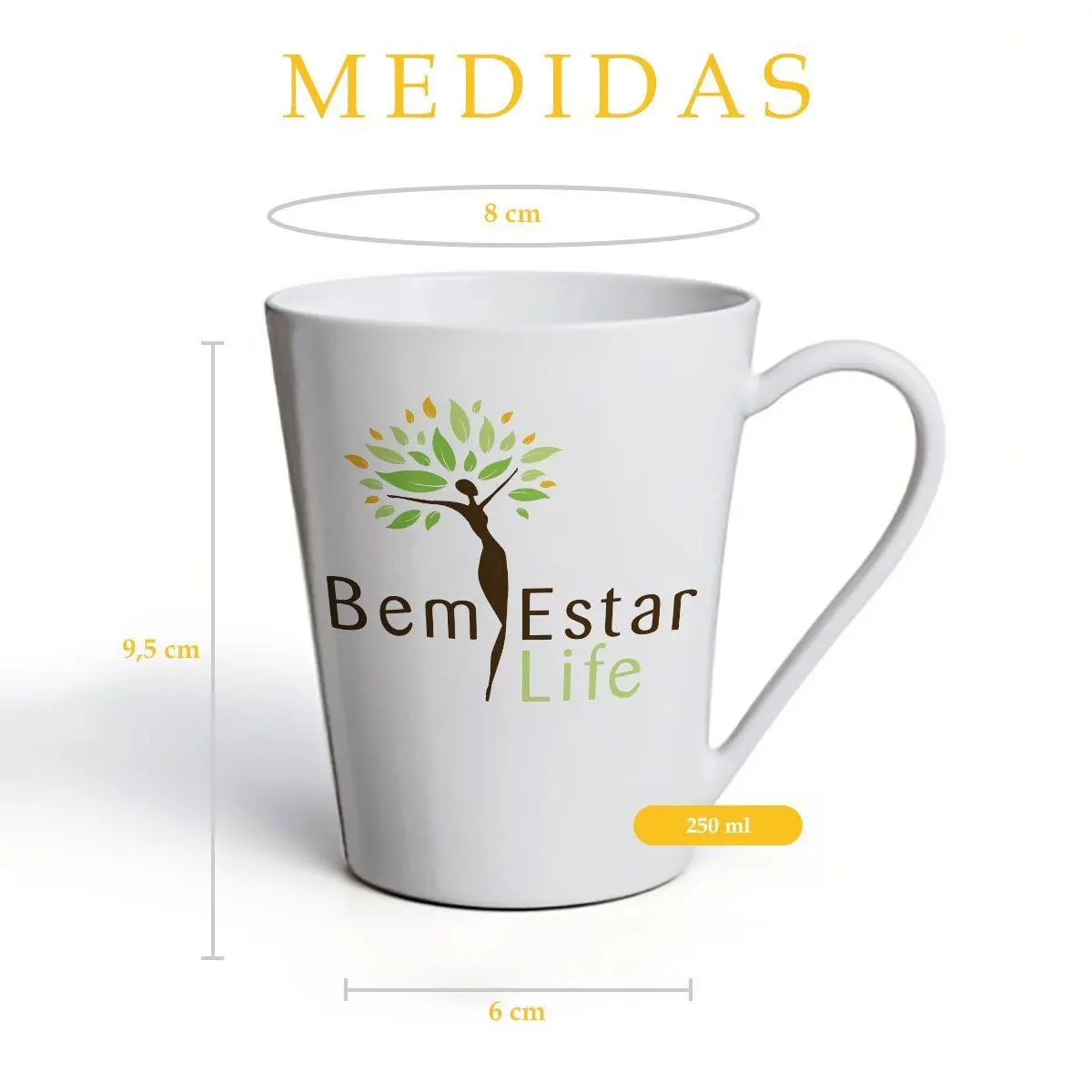 XÍCARA COR BRANCA 250 ML