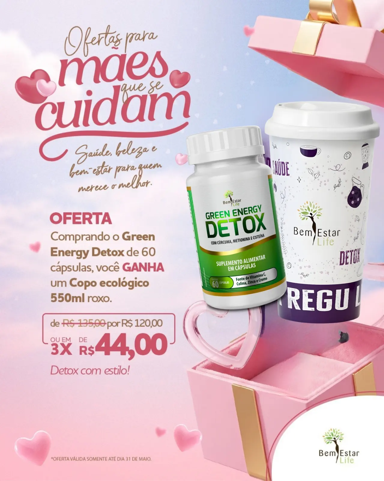 GREEN ENERGY - DETOX  brinde COPO ECOLÓGICO 